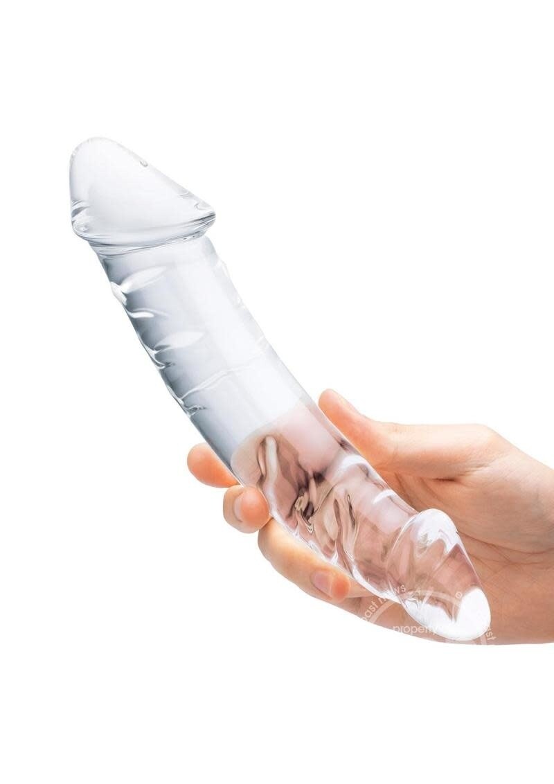GLAS GIRTHY RAELISTIC DOUBLE ENDED CLEAR DILDO 10.5"