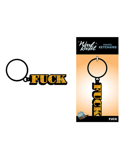 WOOD ROCKET ENAMEL KEYCHAIN FUCK