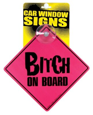 BITCH ON BOARD CAR WINDOW SING