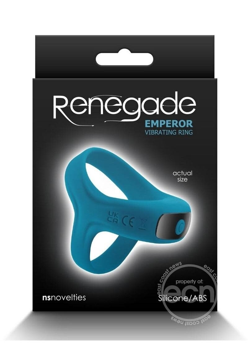 RENEGADE EMPEROR TEAL RECHARGEABLE SILICONE VIBRATING COCK RING