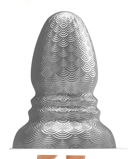 665 STRETCH'R RIPPLE BUTT PLUG XL GUN METAL