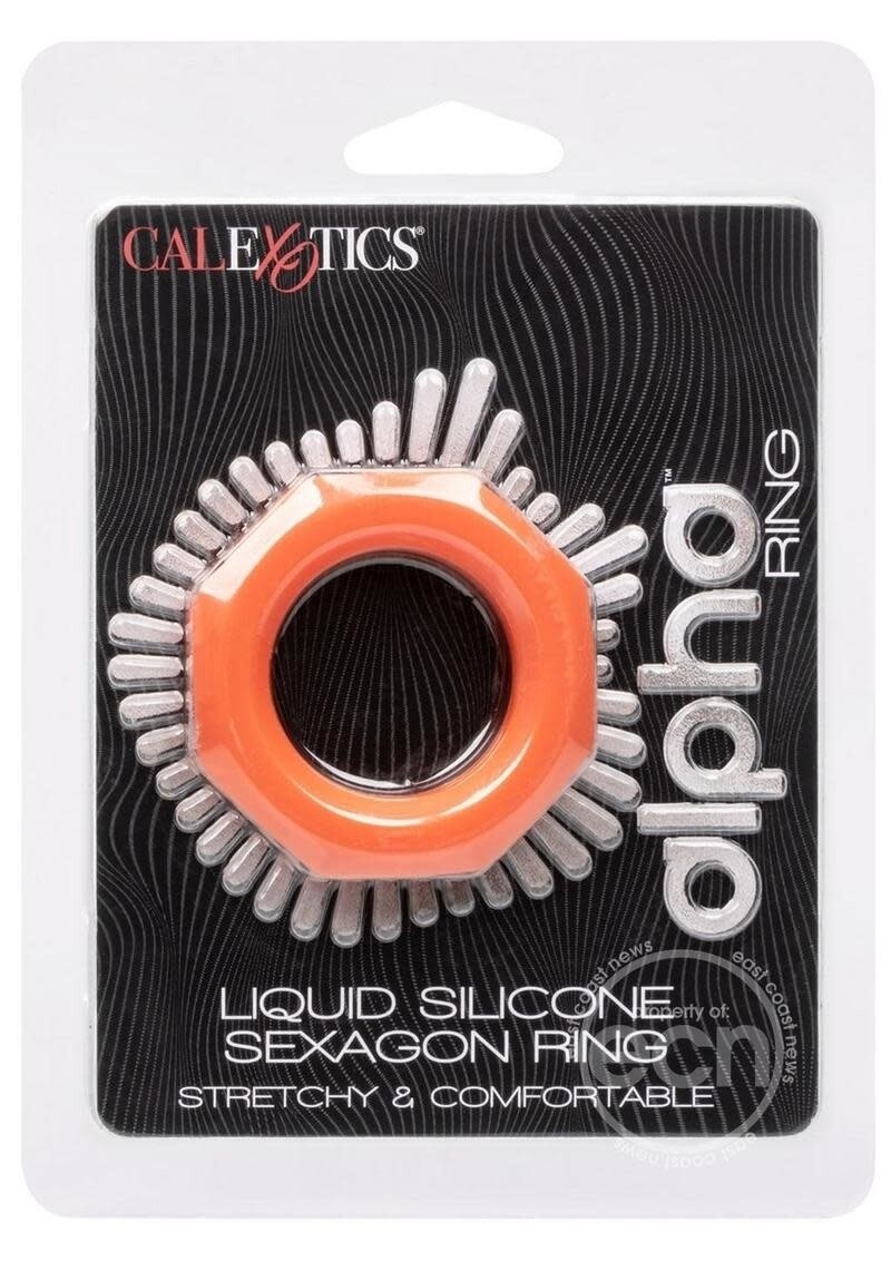 ALPHA LIQUID SILICONE SEXAGON RING ORANGE