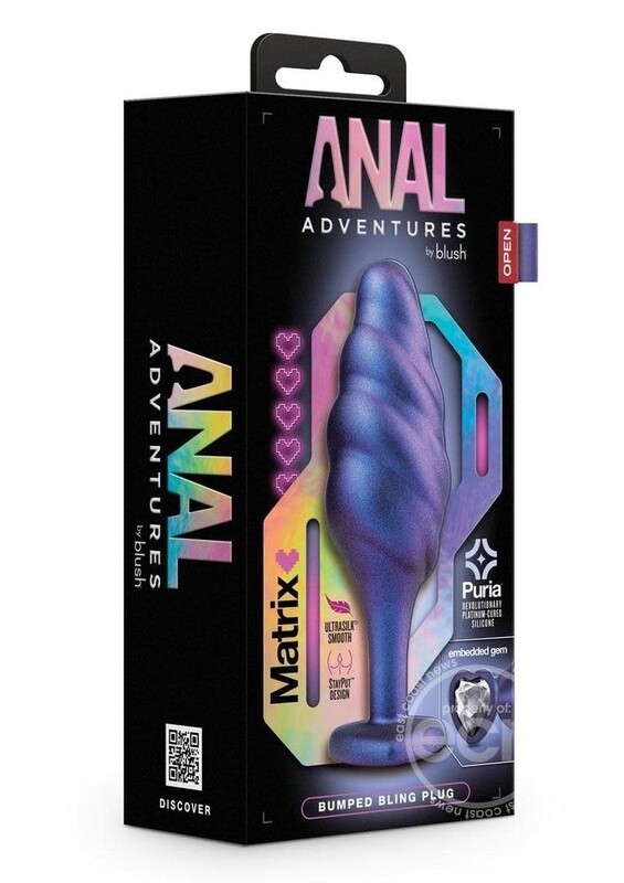 ANAL ADVENTURES MATRIX BUMPED BLING PLUG SAPPHIRE