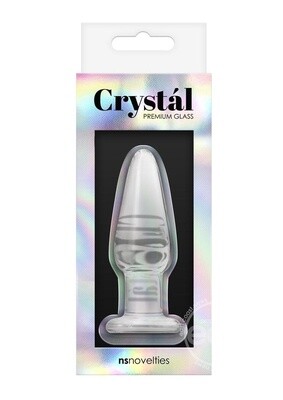 CRYSTAL GLASS TAPERED CLEAR PLUG SMALL