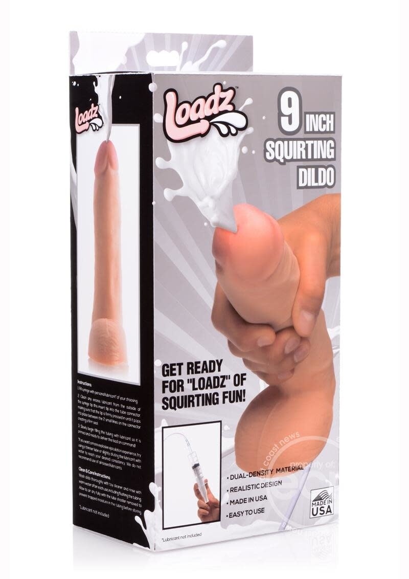 LOADZ DUAL DENSITY SQUIRTING COCK 9" VANILLA