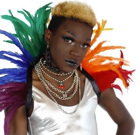 ZUCKER CARNIVAL RAINBOW FEATHER COLLAR