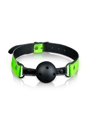 OUCH! BREATHABLE BALL GAG GLOW IN THE DARK