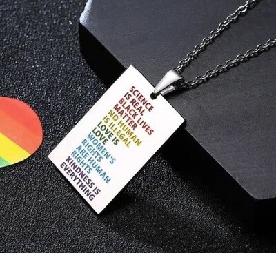 RAINBOW EQUAL RIGHTS ENGRAVED DOG TAG