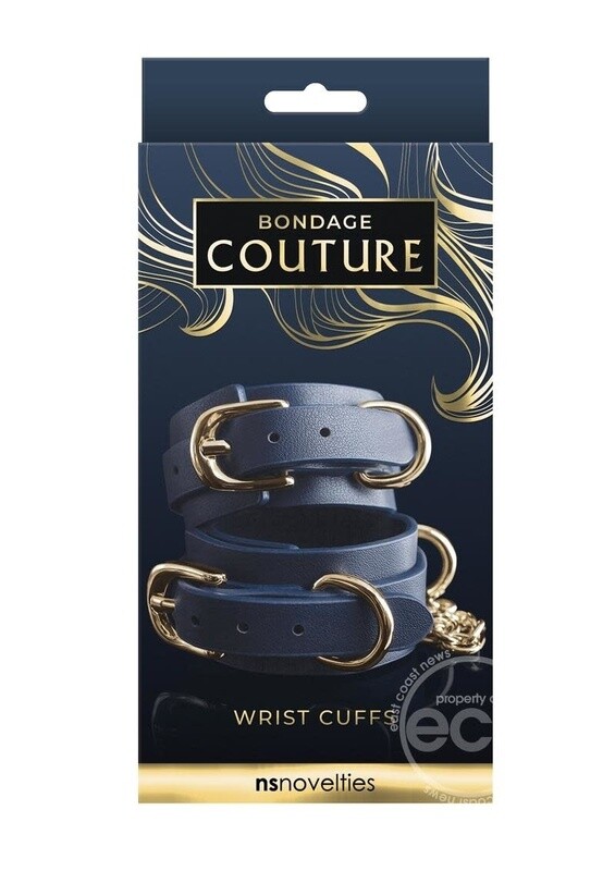 BONDAGE COUTURE WRIST CUFFS BLUE