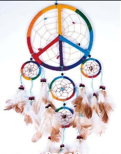 RAINBOW DREAM CATCHER PEACE SIGN