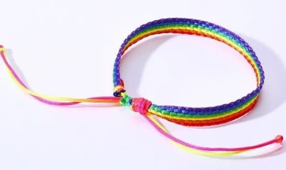 THIN FLAT RAINBOW STRIPED ADJUSTABLE FRIENDSHIP BRACELET THIN FLAT RAINBOW STRIPED ADJUSTABLE FRIENDSHIP BRACELET