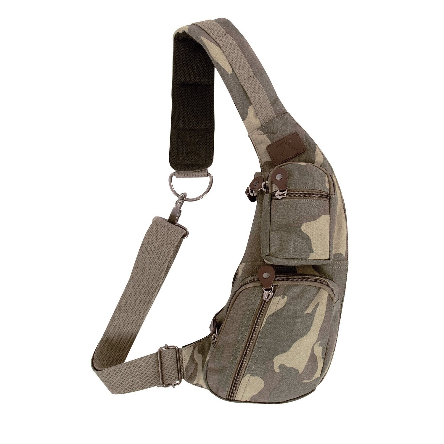 ROTHCO VINTAGE CANVAS CROSSBODY BAG WOODLAND CAMO
