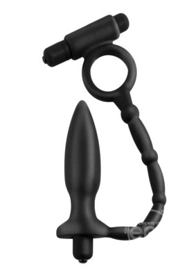 ANAL FANTASY SILICONE ASS KICKER PLUG WITH COCK RING