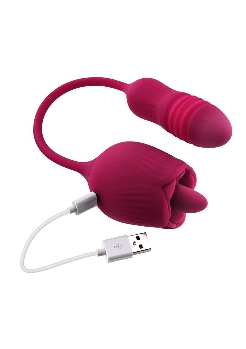 EVOLVED WILD ROSE RECHARGEABLE SILICONE CLITORAL STIMULATOR