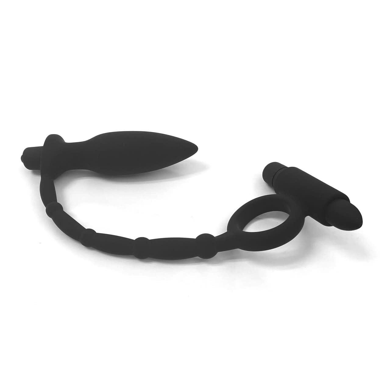 COCKED AND LOADED BOLT THRUST PLUG WITH VIBRATING COCK RING