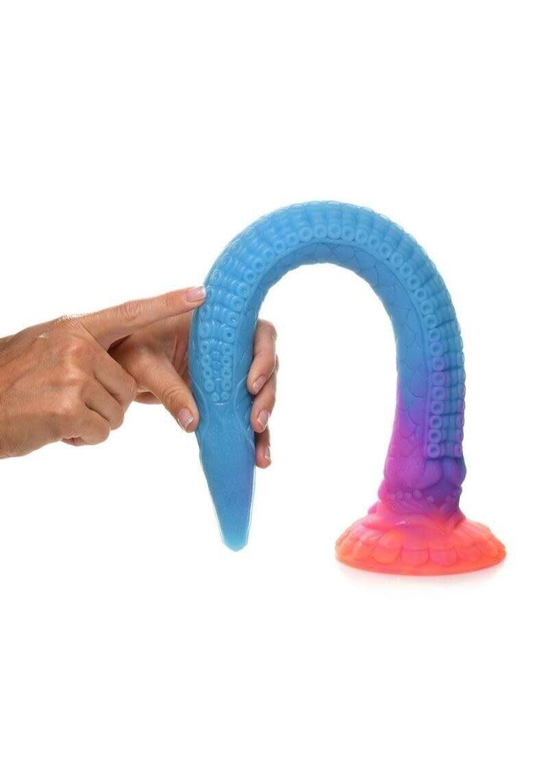 CREATURE COCKS MAKARA GLOW IN THE DARK SILICONE SNAKE DILDO
