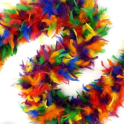 ZUCKER CHANDELLE RAINBOW FEATHER BOA HEAVY WEIGHT