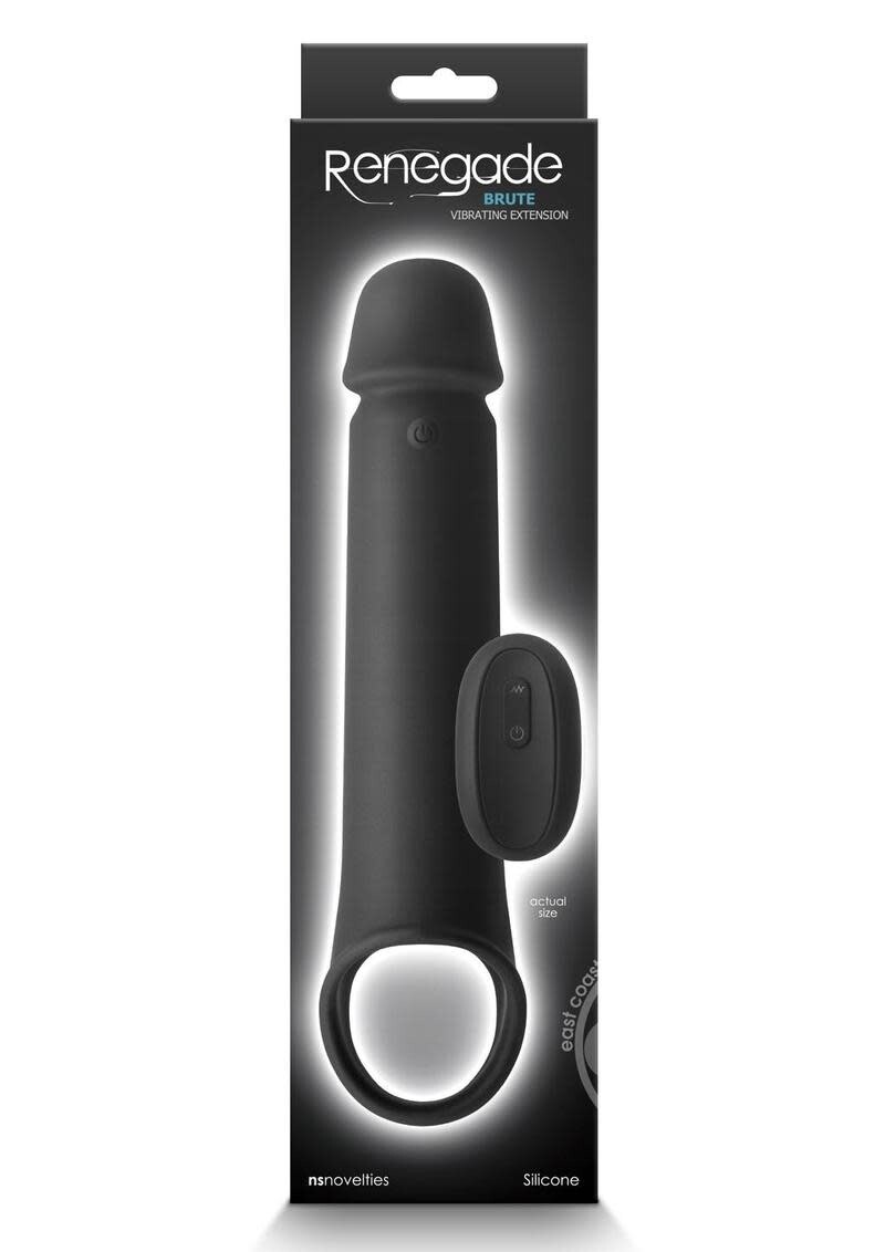 RENEGADE BRUTE RECHARGEABLE SILICONE PENIS EXTENSION BLACK