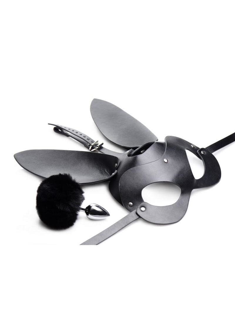 TAILZ BUNNY TAIL ANAL PLUG AND MASK SET BLACK
