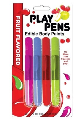 PLAY PENS EDIBLE BODY PAINT BRUSHES 4 FLAVORS