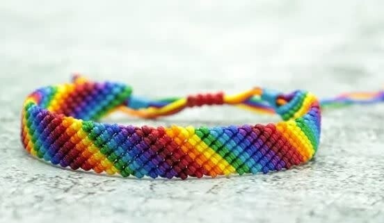 BRAIDED RAINBOW STRIPE ADJUSTABLE FRIENDSHIP BRACELET