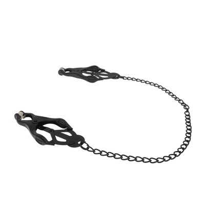 EFFECTIVE BEHAVIOR BLACK CLOVER NIPPLE CLAMPS WITH CHAIN