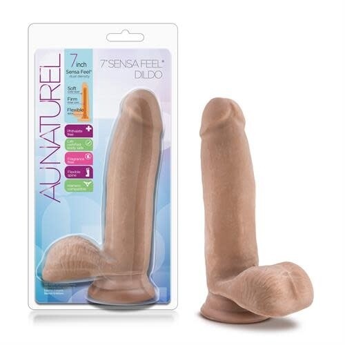 AU NATUREL 7" SENSA FEEL DILDO WITH BALLS