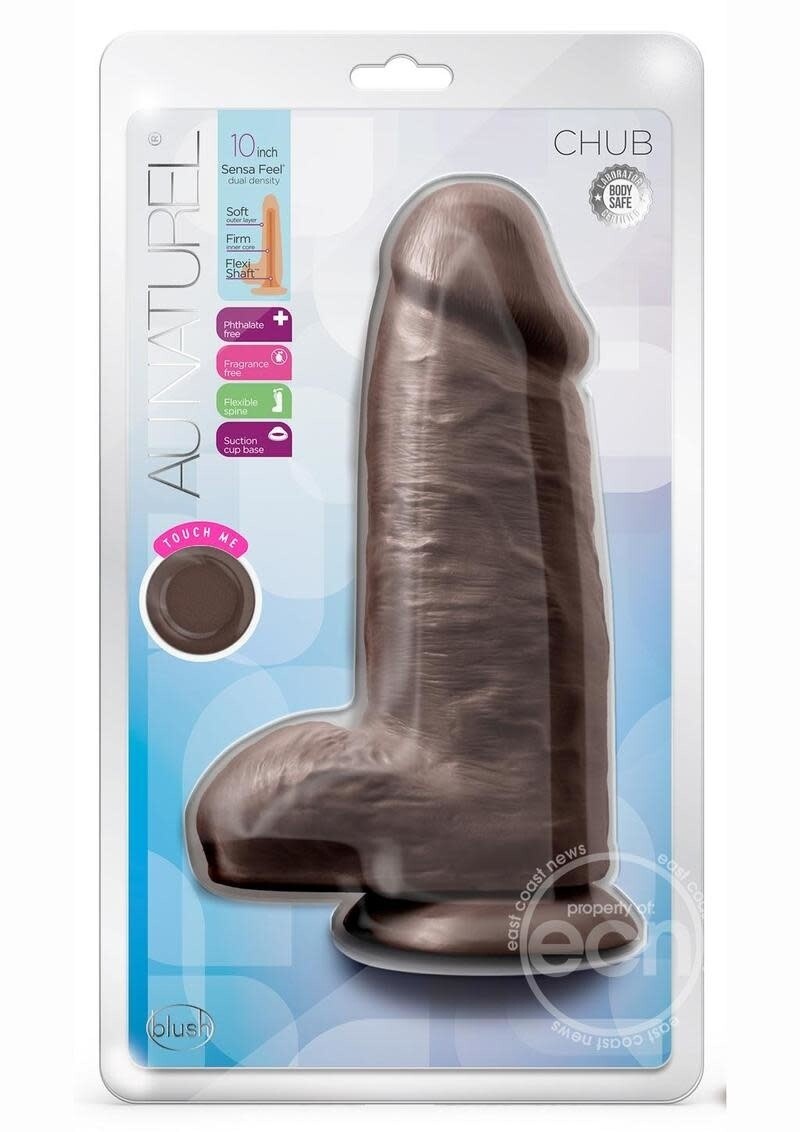 AU NATUREL CHUB WITH SUCTION CUP AND BALLS, Color: CHOCOLATE