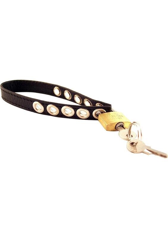 ROUGE PADDLOCKABLE ADJUSTABLE LEATHER COCK STRAP