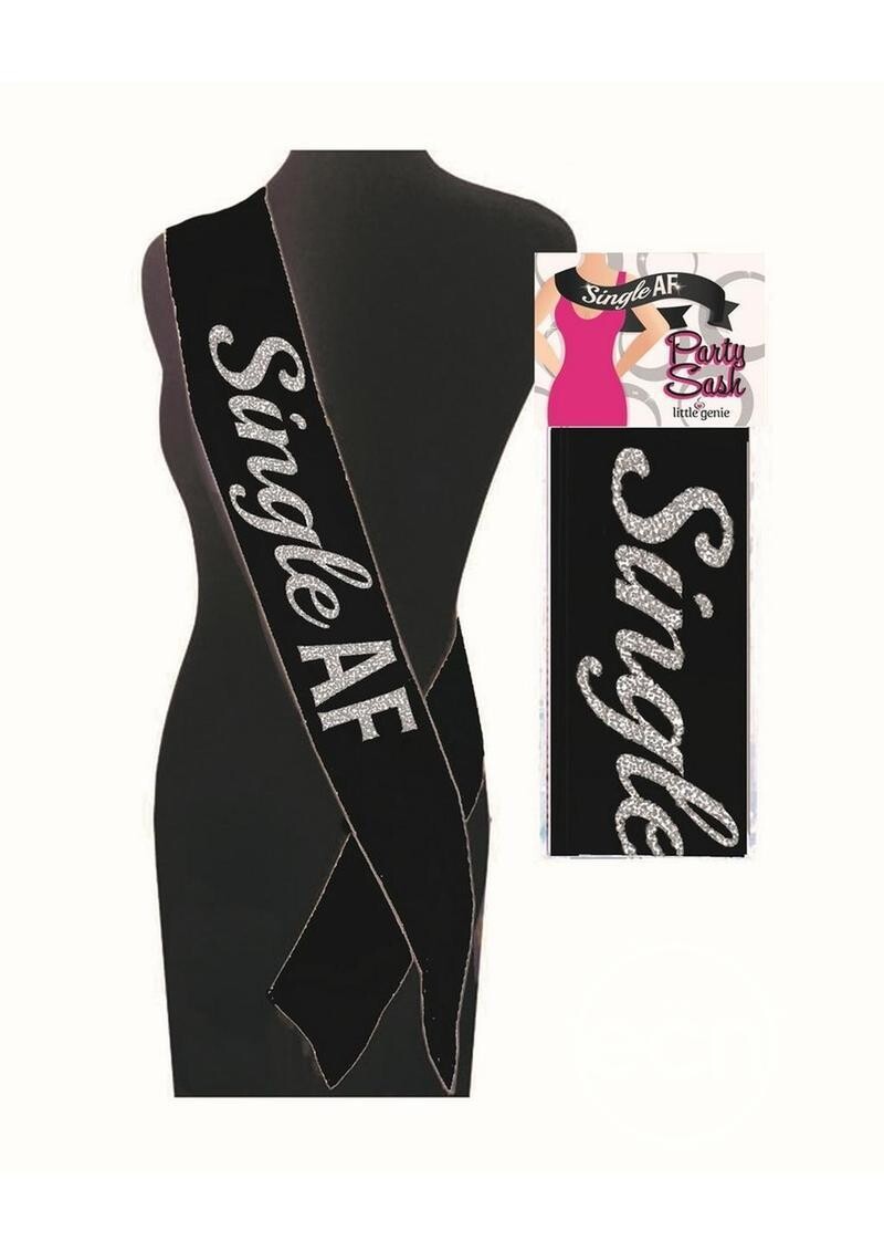 SINGLE AF PARTY SASH, BLACK & WHITE