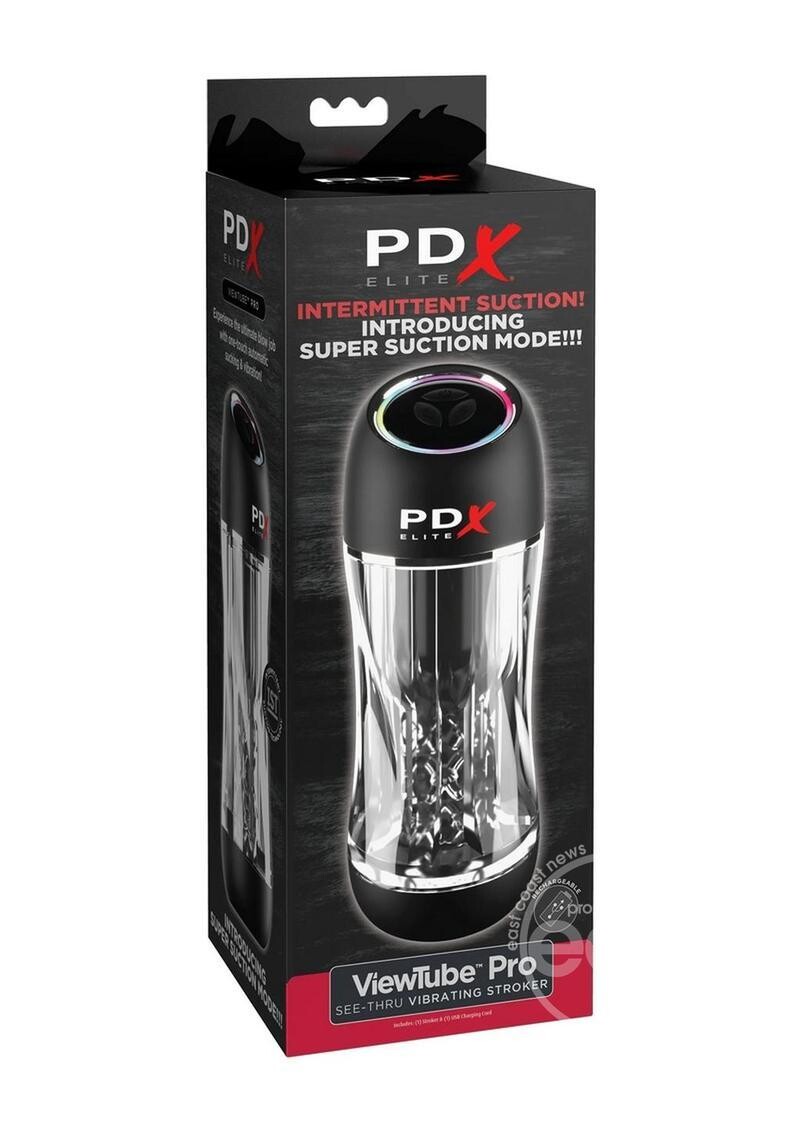 PDX ELITE VIEWTUBE PRO STROKER CLEAR & BLACK