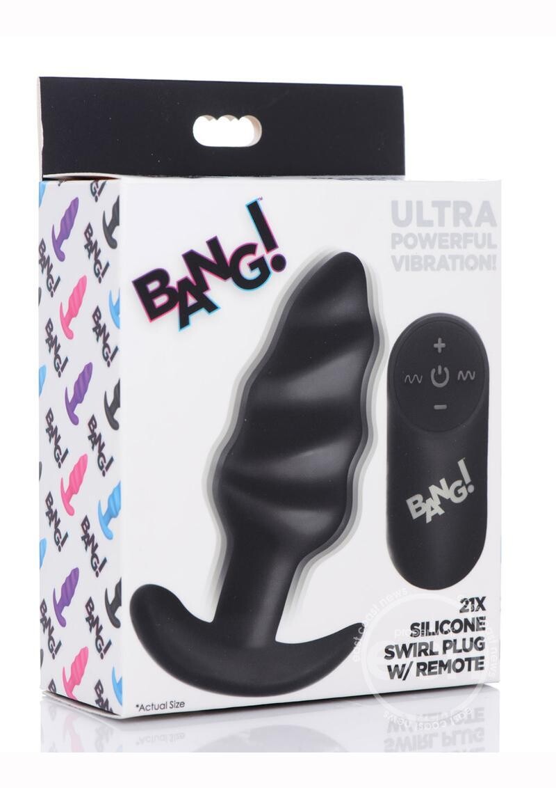 BANG! 21X VIBRATING SWIRL PLUG WITH REMOTE