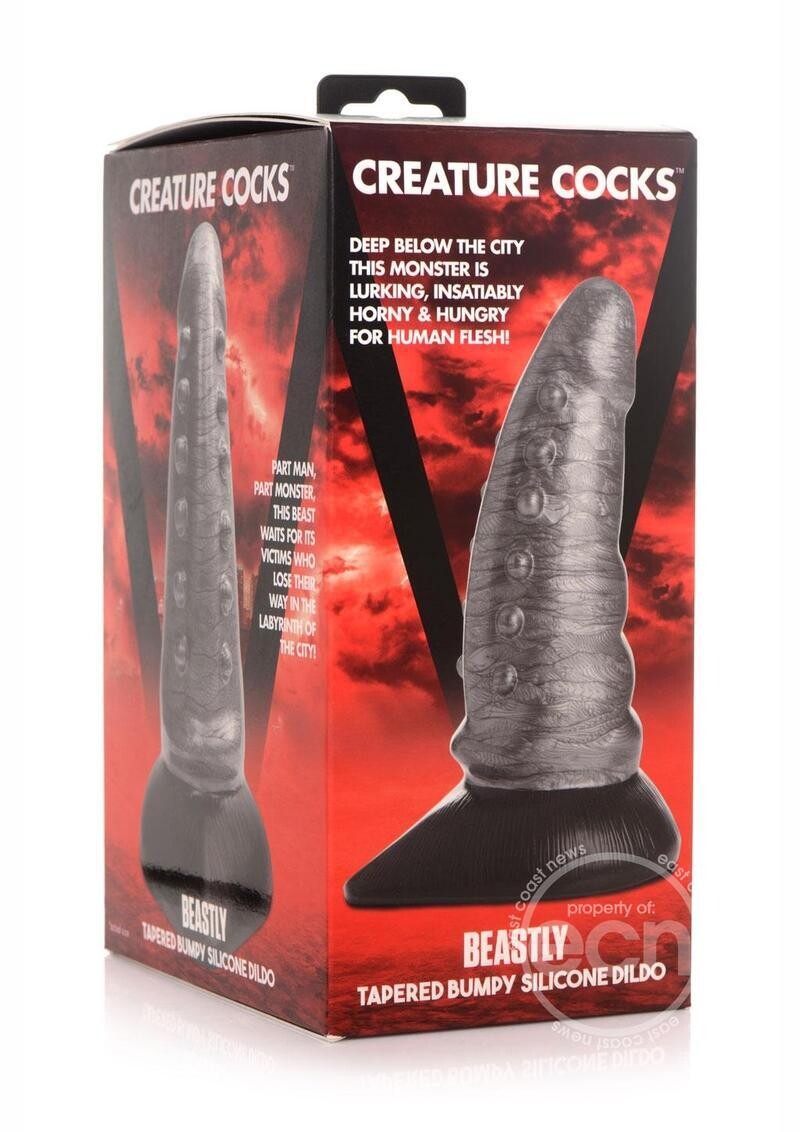 CREATURE COCKS BEASTLY TAPERED BUMPY SILICONE DILDO 8.25 inch