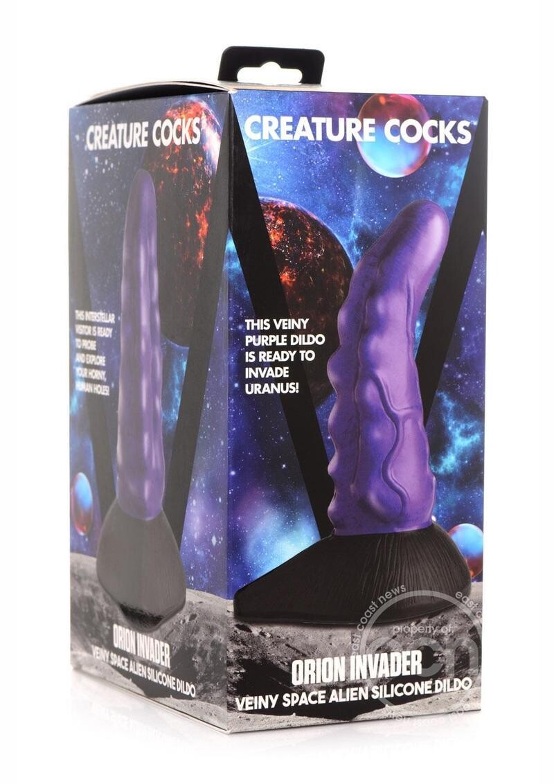 CREATURE COCKS ORION INVADER PURPLE SILICONE DILDO 7.25 inch