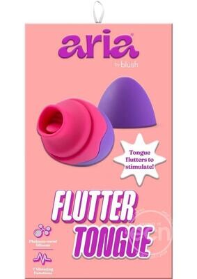 Aria Flutter Tongue Rechargeable Silicone Vibrator - Purple