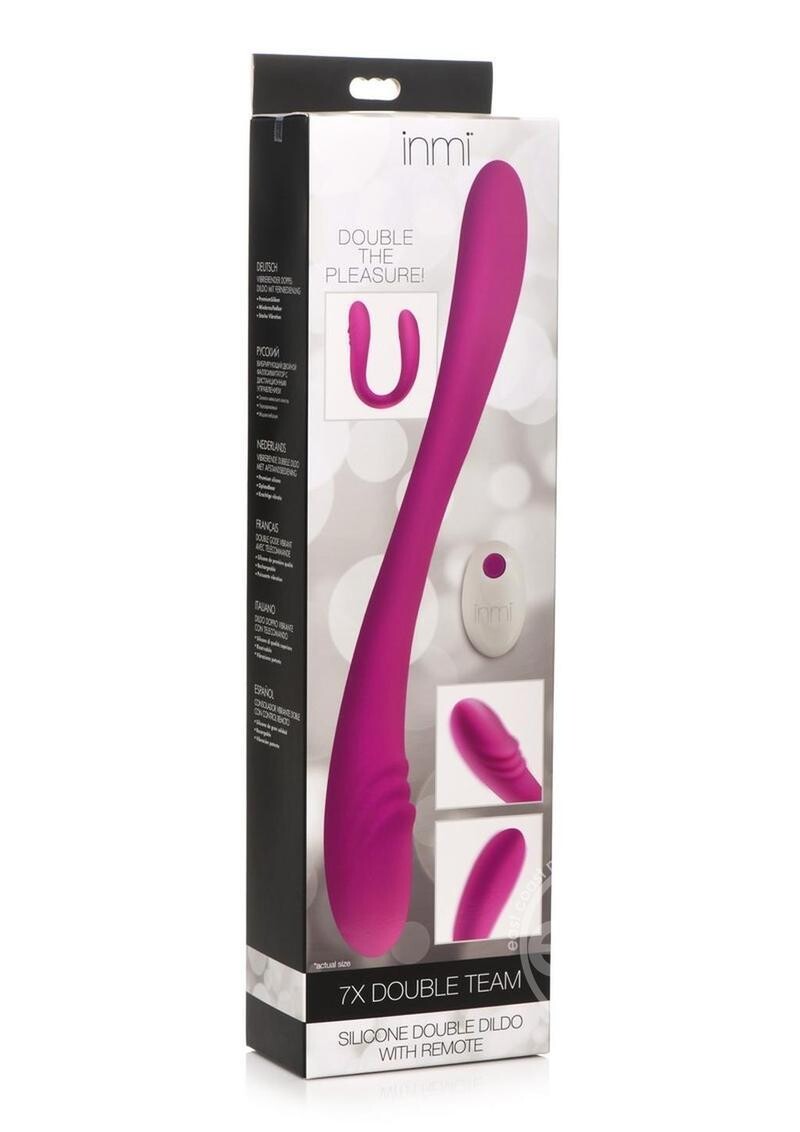 INMI 7X DOUBLE DOWN RECHARGEABLE DILDO WITH REMOTE PURPLE