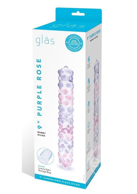 GLAS PURPLE ROSE GLASS NUBBY 9"