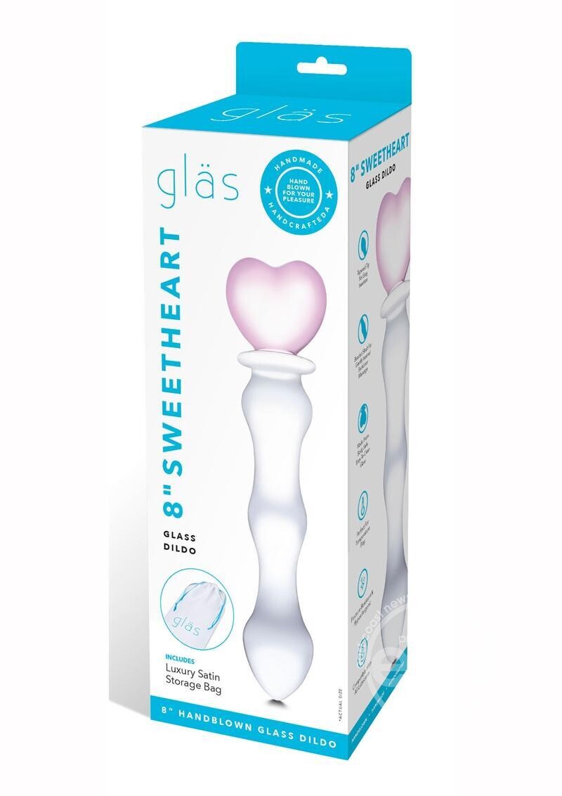 GLAS SWEETHEART DILDO CLEAR & PINK