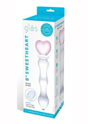 GLAS SWEETHEART DILDO CLEAR/PINK