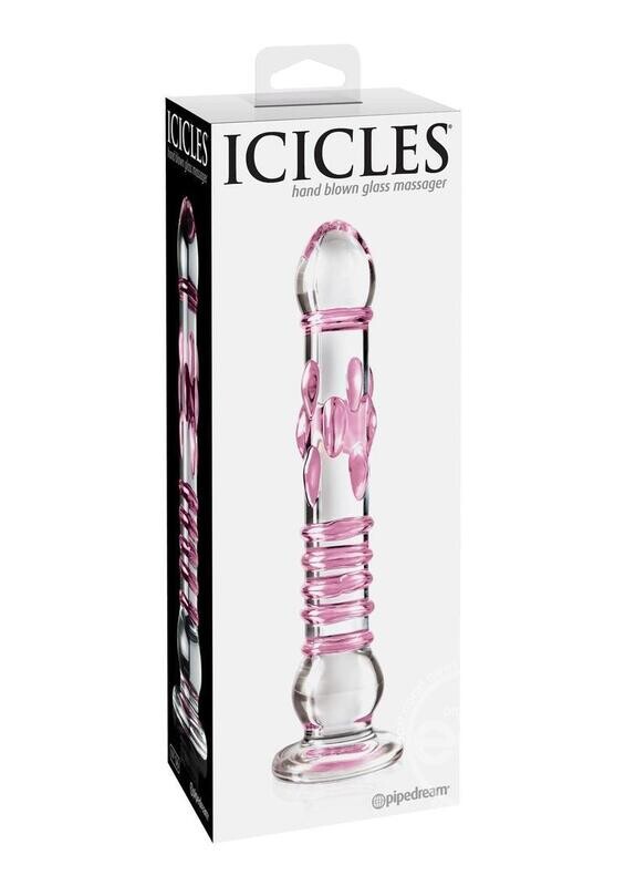 ICICLES #6 TEXTURED GLASS DILDO 8.5inch PINK ICICLES #6 TEXTURED GLASS DILDO 8.5inch PINK