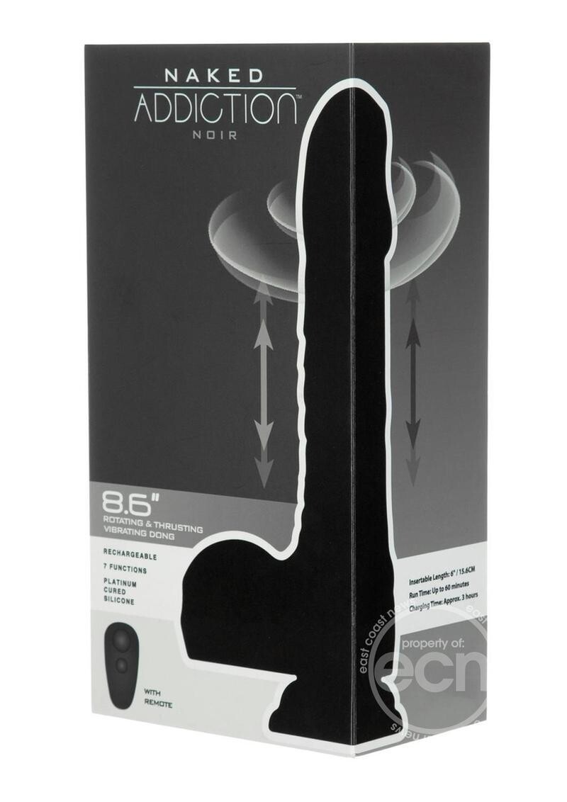 NAKED ADDICTION ROTATING & THRUSTING VIBRATING SILICONE DONG CHOCOLATE