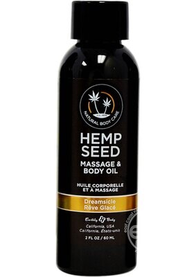 EARTHLY BODY HEMP SEED MASSAGE AND BODY OIL 2oz, SCENT: DREAMSICLE