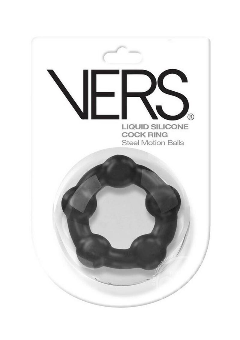 VERS LIQUID SILICONE COCK RING STEEL MOTION BALLS