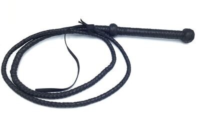 7 FOOT LONG BLACK LEATHER WHIP