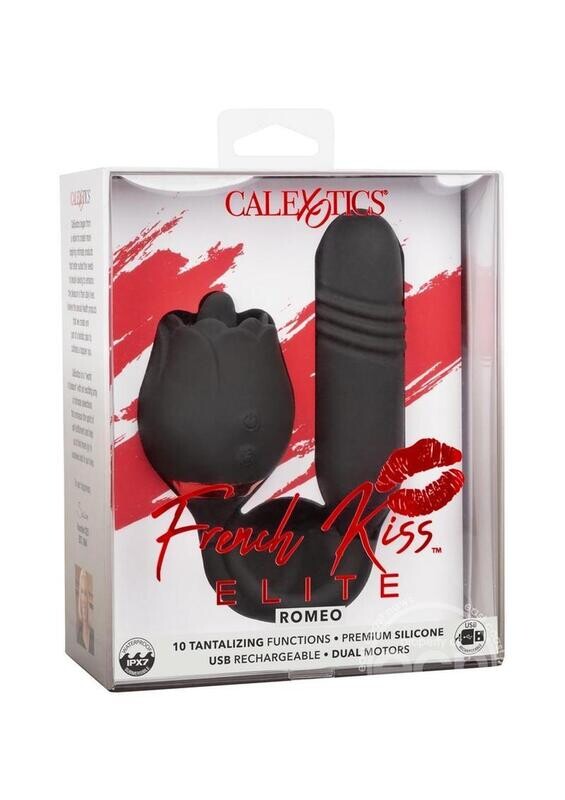 FRENCH KISS ELITE ROMEO RECH SILICONE VIBE WITH CLITORAL STIMULATOR
