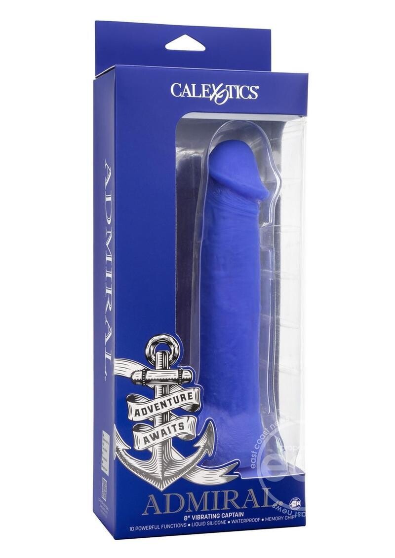 ADMIRAL VIBRATING CAPITAN 8inch RECHARGEABLE BLUE DILDO