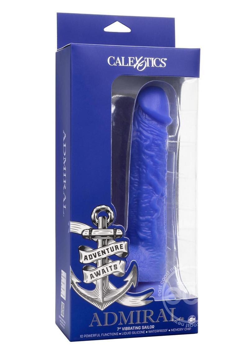 ADMIRAL VIBRATING SAILOR 7inch RECHARGEABLE BLUE DILDO