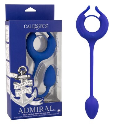 ADMIRAL PLUG AND PLAY WEIGHTED BLUE SILICONE COCK RING