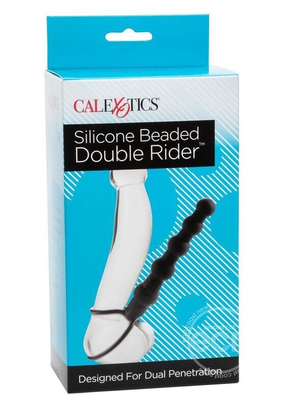 SILICONE BEADED DOUBLE RIDER ANAL PLUG COCKRING