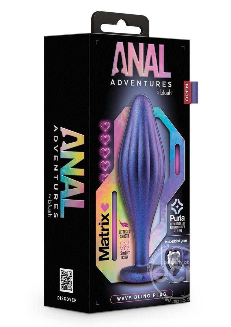 ANAL ADVENTURES MATRIX WAVY BLING PLUG SAPPHIRE